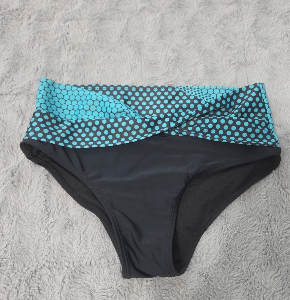 Black and Teal Women's Size Medium Swim Bottoms